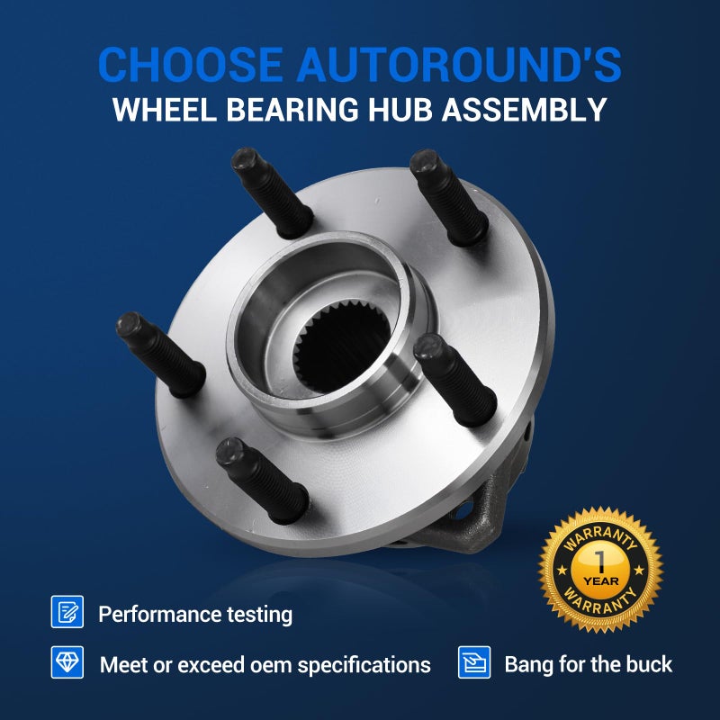 Autoround مجموعة محور تحمل العجلات الأمامية Autoround 513214 تناسب Chevy Malibu 04-12، Cobalt/HHR 08-10، Pontiac G6 05-10، Saturn Aura 07-09، 5 عروة مع ABS - Image 4